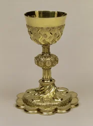 フランシスI銀金の聖杯、デカフォイルの足にファビウスミルトフランジパニ（1514-87）ナザレ大司教、1532年から33年にかけて作られました